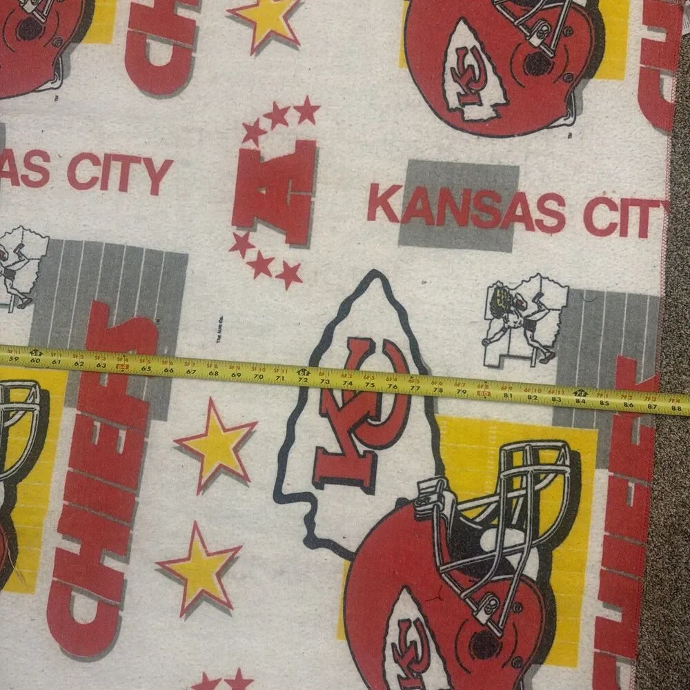Vtg Kansas City Chiefs Blanket 72x90 Brand New Sealed Package Officialy Licensed
